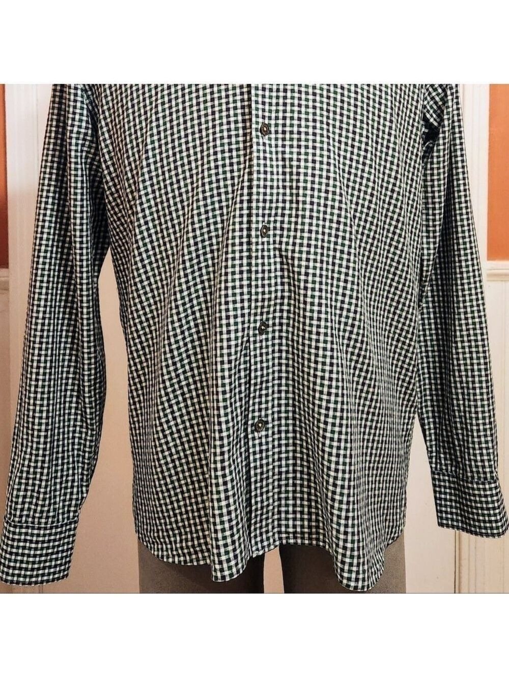 Ted Baker Gingham Cotton Dress Shirt Large - Picture 4 of 11
